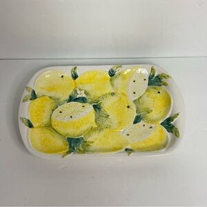 Lemon-Themed Ceramic Platter